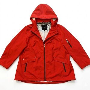 Chillax Red Rain and Wind Jacket - Removable Hood - Plus Size - 3X/XXXL